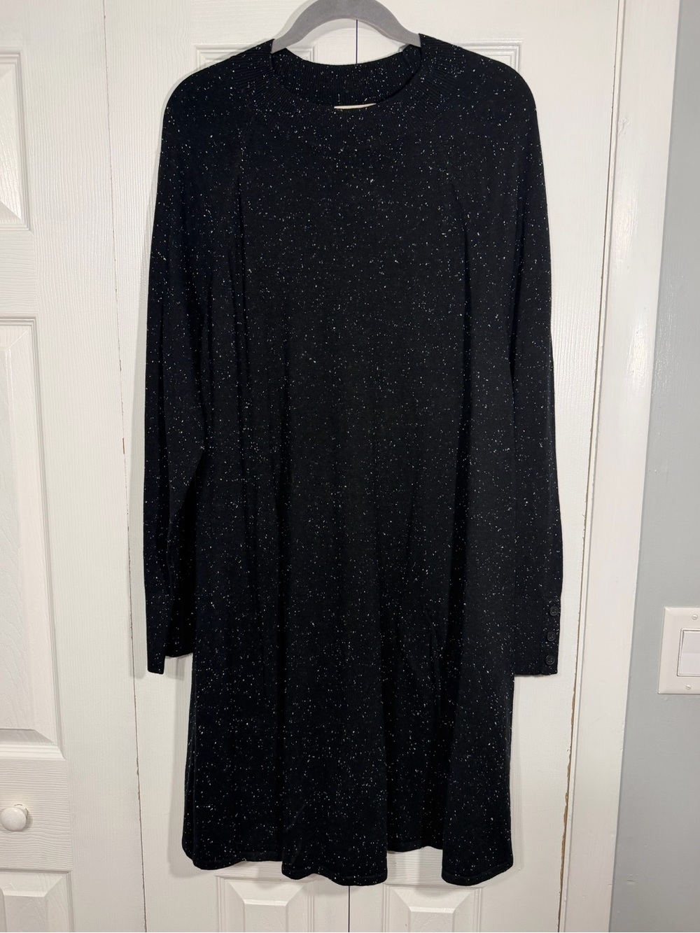 NWT LOFT Outlet Speckled Sweater Dress XL Black